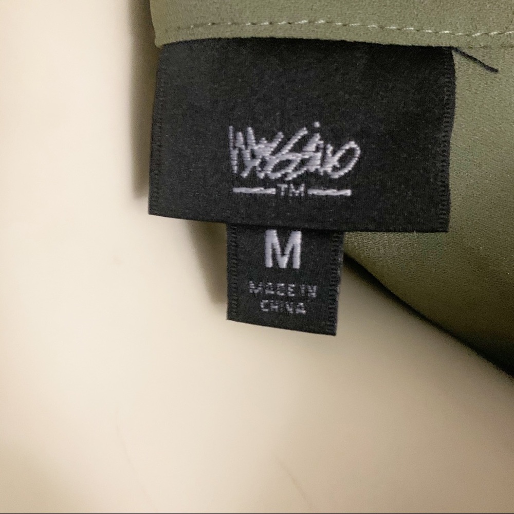 Mossimo Olive Green Lace Up Long Sleeve Dress M - Picture 6 of 8